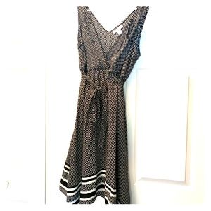 Tie waist polka dot maternity dress